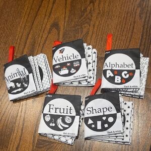 Black and White Baby Educational Soft Books Set